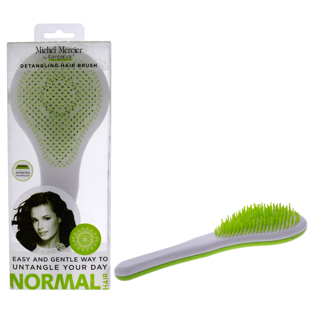 Detangling Paddle Brush Normal Hair - Green-White
