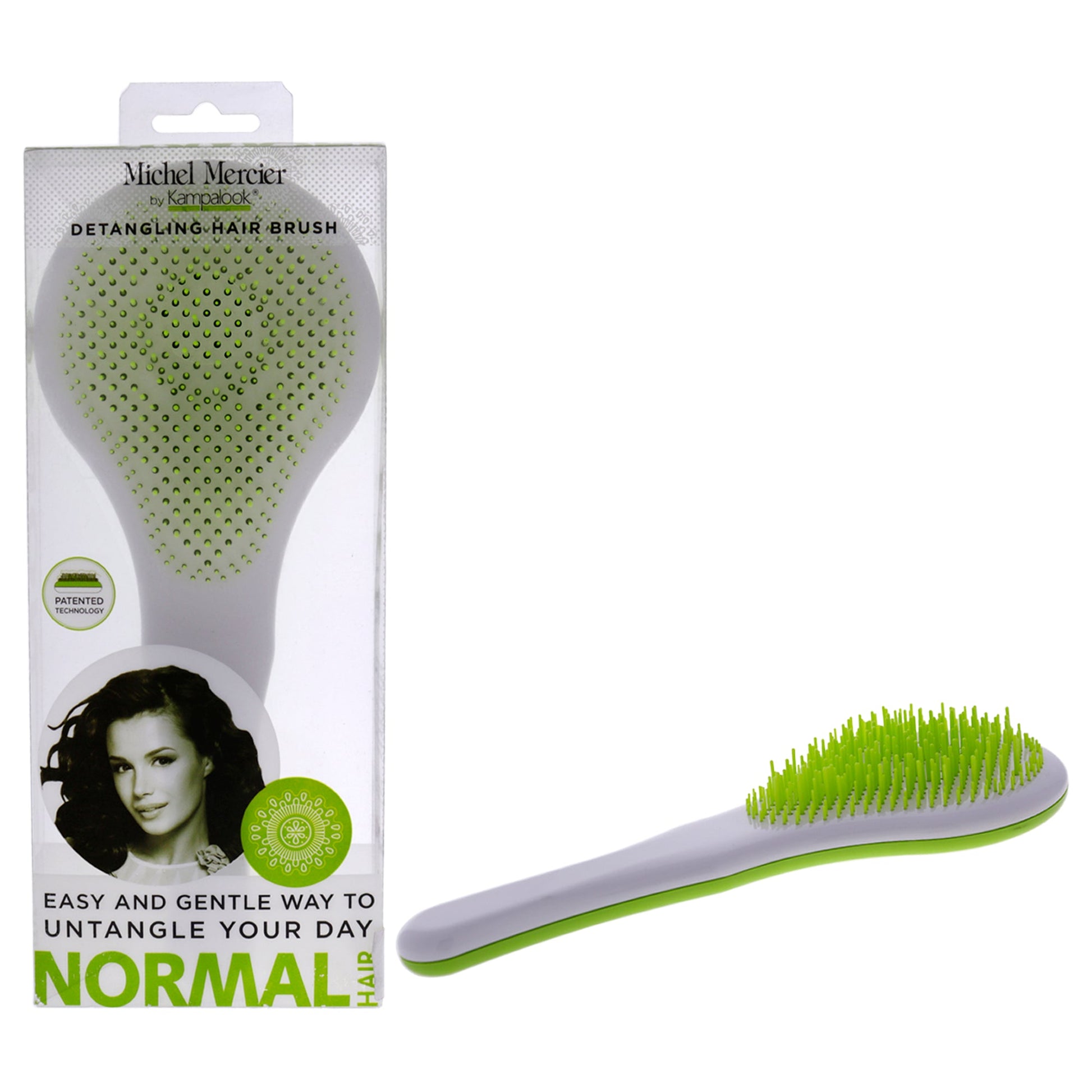 Detangling Paddle Brush Normal Hair - Green-White