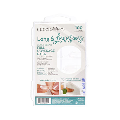 Long and Luxurious Full Coverage Nail Tips - Ultra Clear