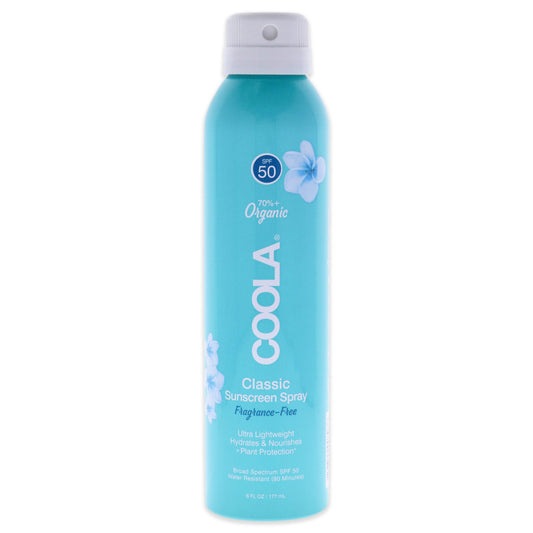 Classic Body Organic Sunscreen Spray SPF 50 - Fragrance-Free by Coola for Unisex 6 oz Sunscreen