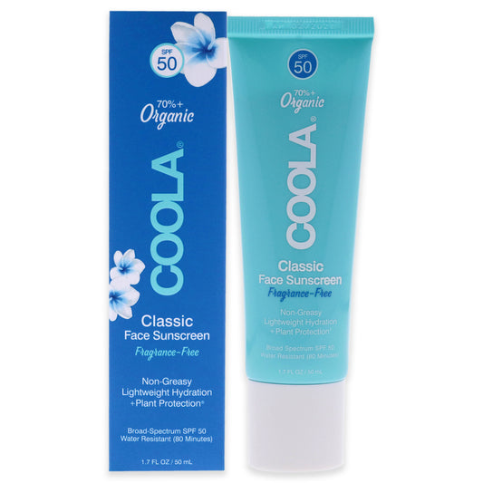 Classic Face Sunscreen Moisturizer SPF 50 - Frafrance-Free by Coola for Unisex 1.7 oz Sunscreen