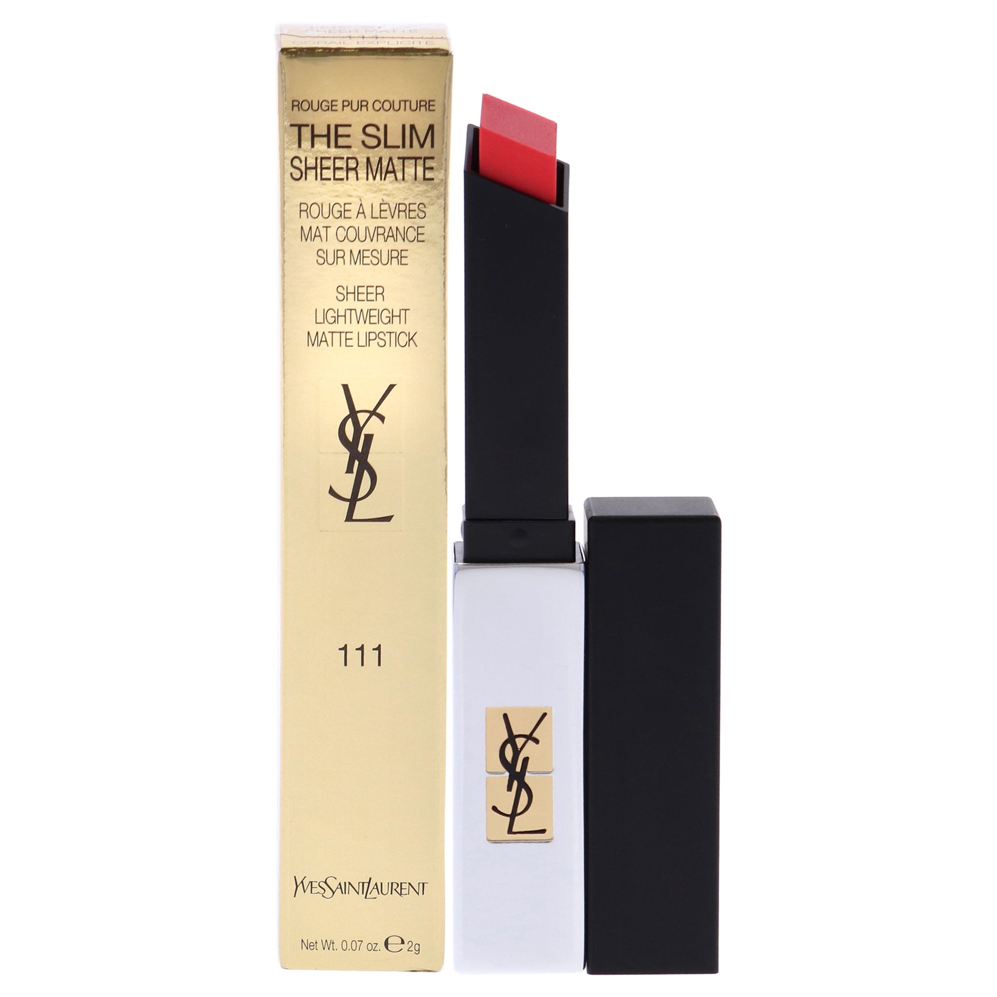 Rouge Pur Couture The Slim Sheer Matte Lipstick - 111 Corail Explicite by Yves Saint Laurent for Women 0.07 oz Lipstick