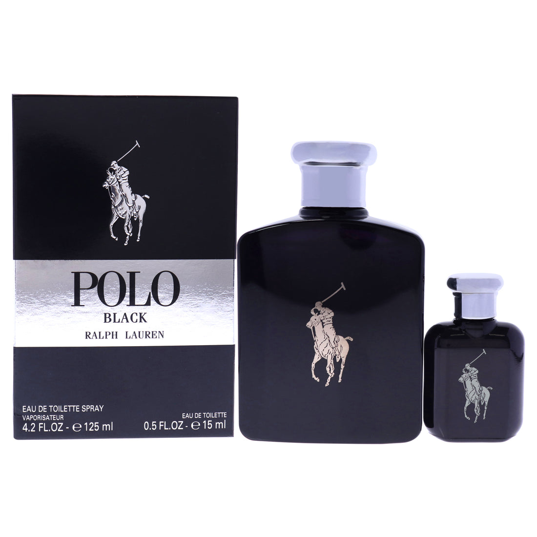 Polo Black by Ralph Lauren for Men - 2 Pc Gift Set 4.2oz EDT Spray, 0.5oz EDT Spray