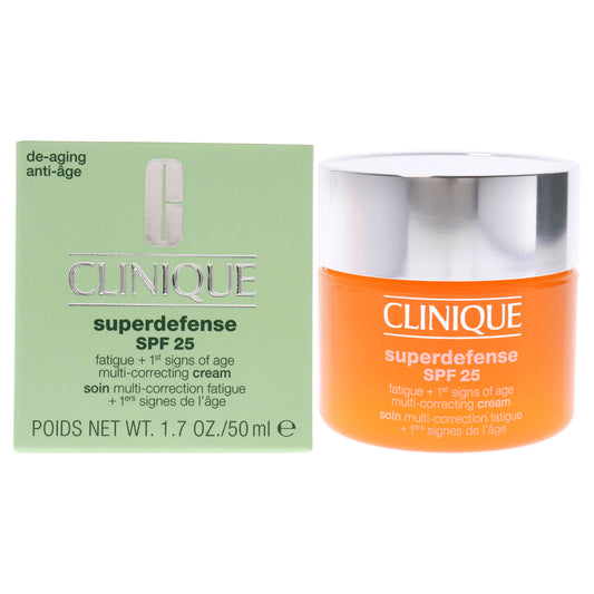 Superdefense Multi-Correcting Cream SPF 25 - Type III-IV by Clinique for Unisex - 1.7 oz Cream