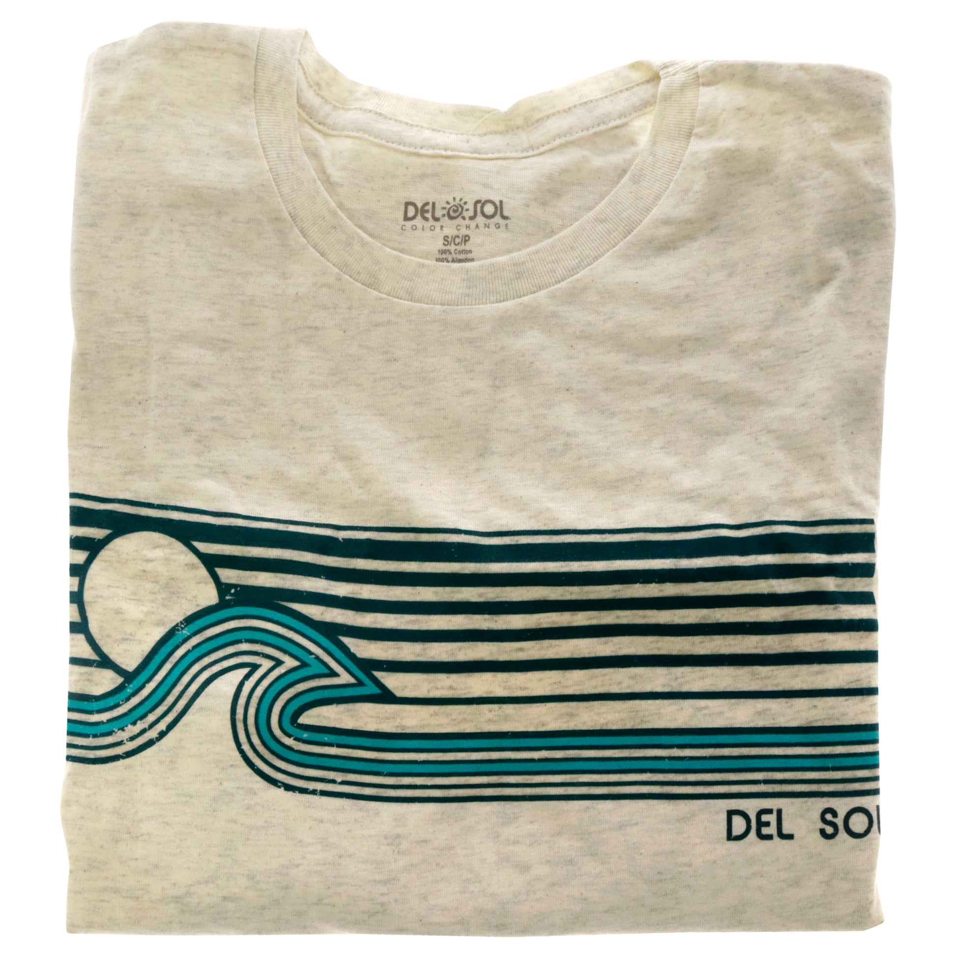 Men Crew Tee - Sunset Wave - Grey