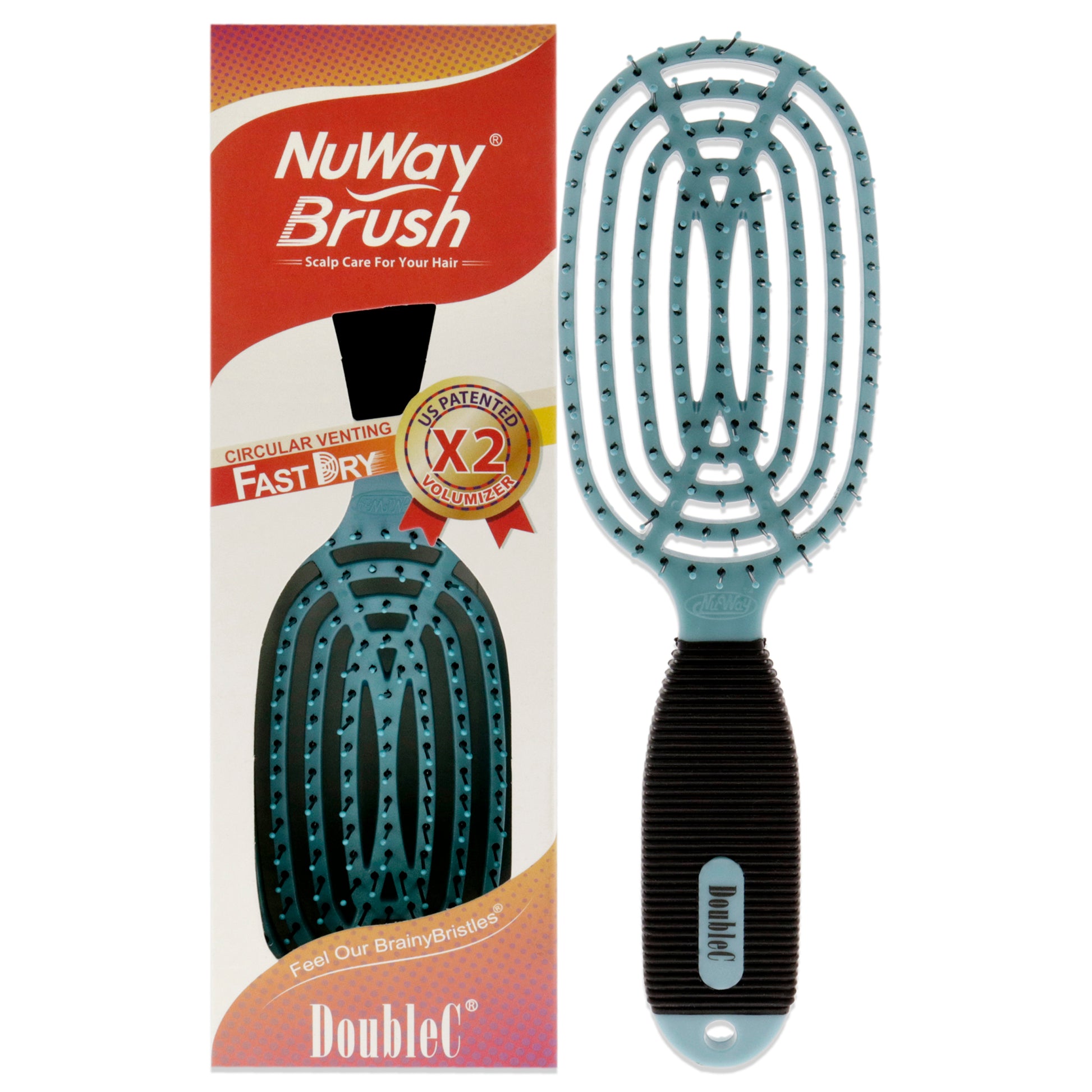 Patented DoubleC Detangling Brush - Sky Blue