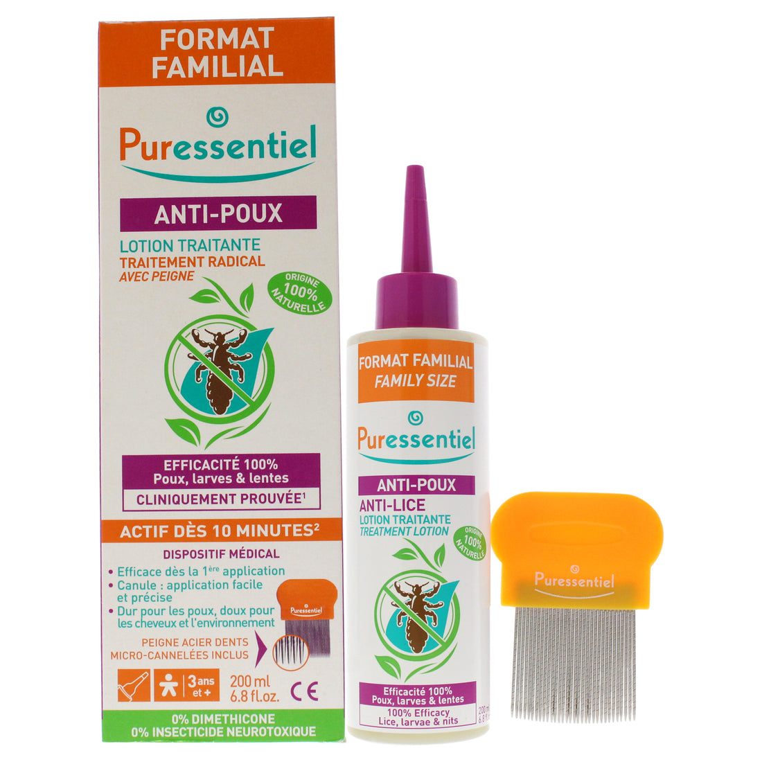 Puressentiel Anti-Lice Treatment Lotion Plus Comb