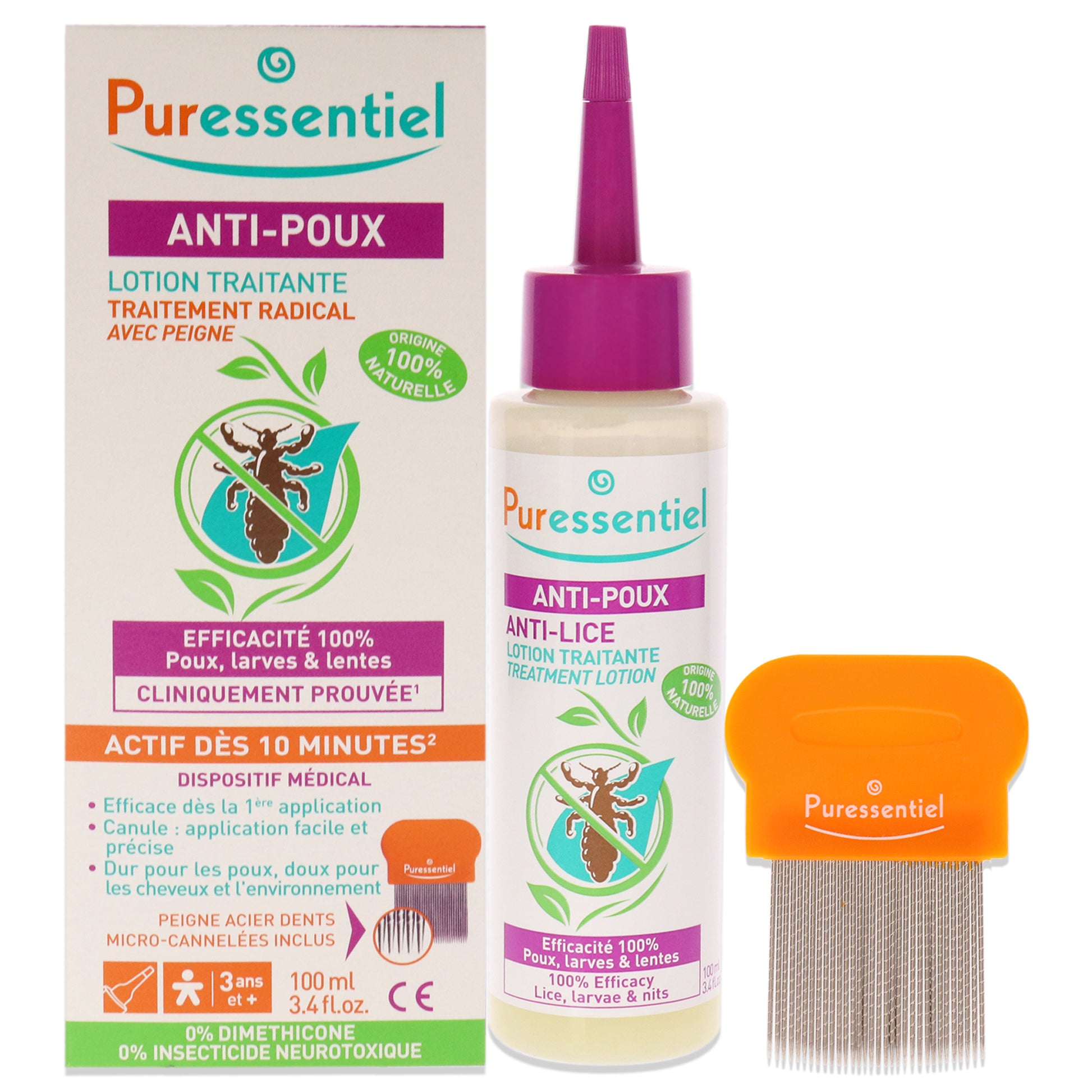 Puressentiel Anti-Lice Treatment Lotion Plus Comb