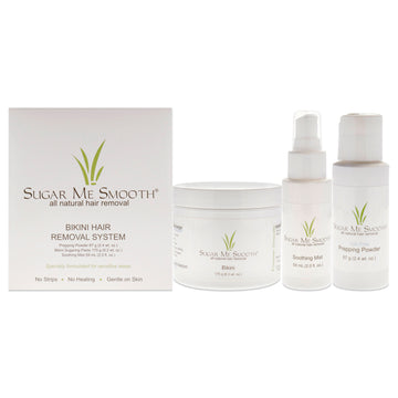 Sugar Me Smooth By Bikni Hair Removal System Kit For Unisex 3 Pc Kit 2.4oz Prepping Powder, 2oz Soothing Mist, 6.2oz Bikni Sugaring Paste