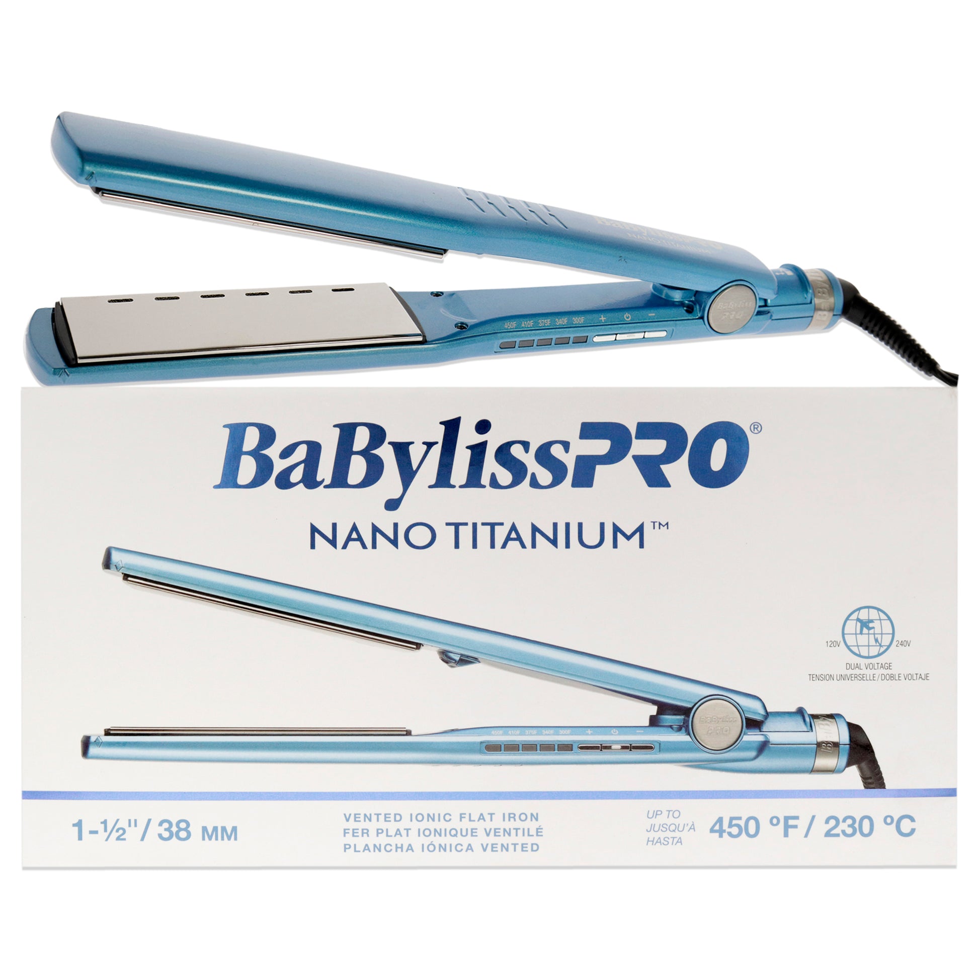 Nano Titanium Vented Ionic Flat Iron - BNT4093TUC - Blue