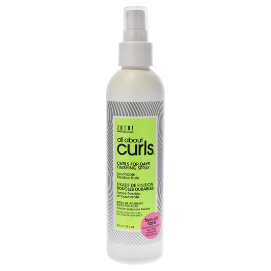 Curls for Days Finishing Spray by All About Curls for Unisex - 8 oz Hair Spray