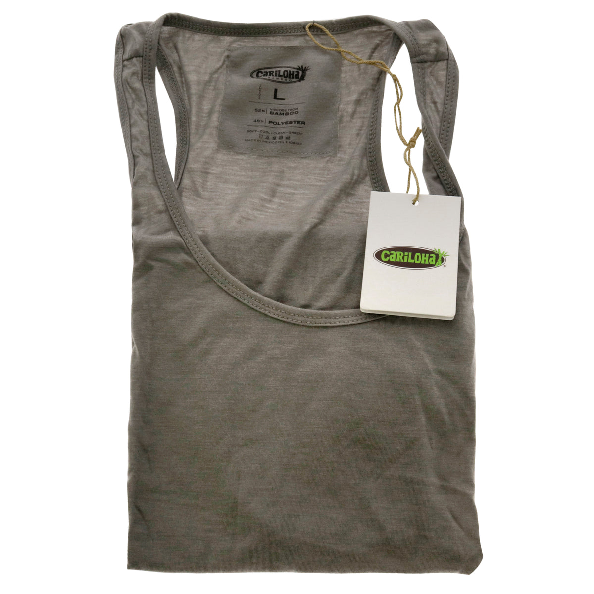 Bamboo Racer Tank - Heather Gray