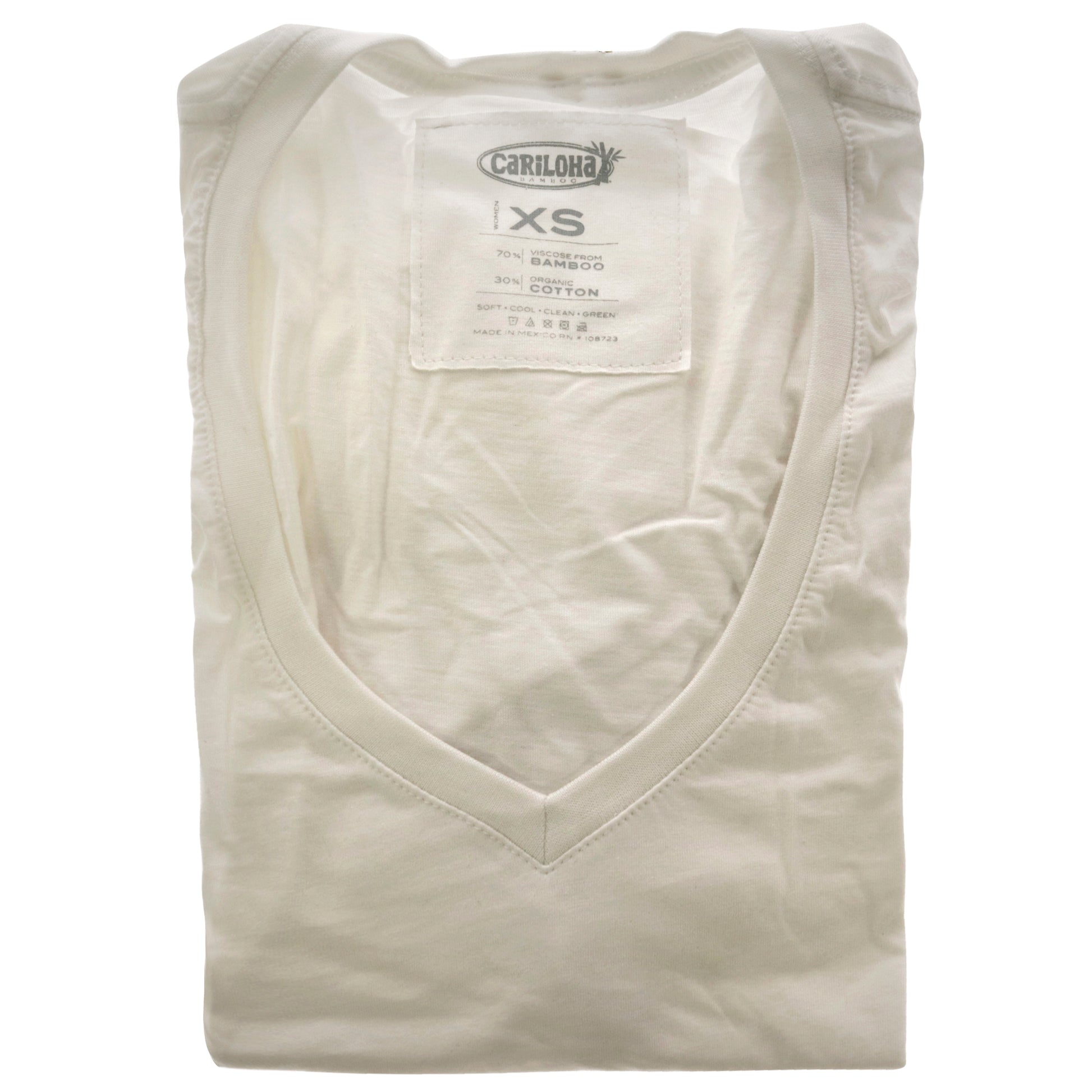 Bamboo V-Neck Tee - White