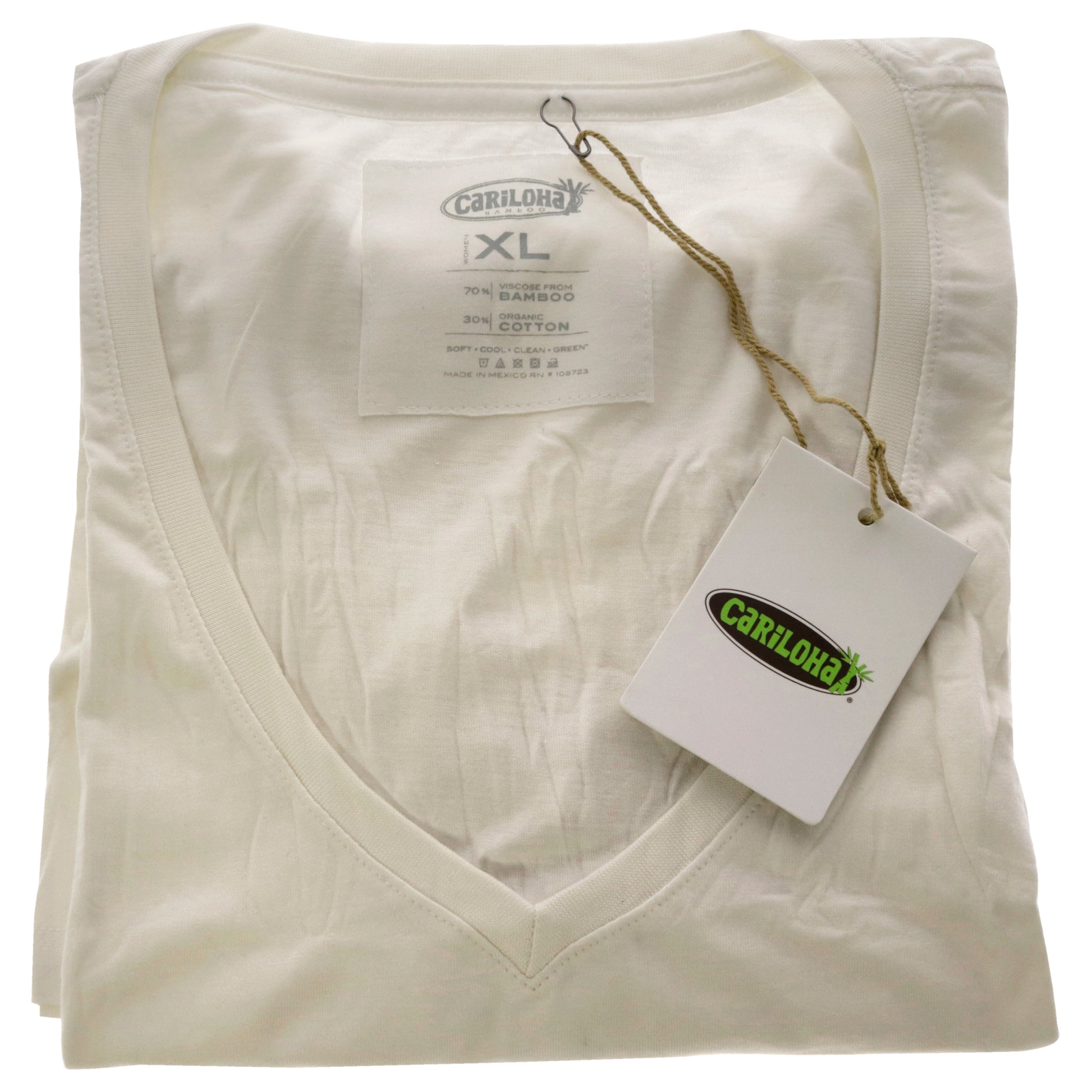 Bamboo V-Neck Tee - White