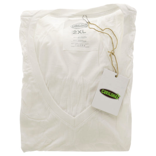Cariloha Bamboo V-Neck Tee - White