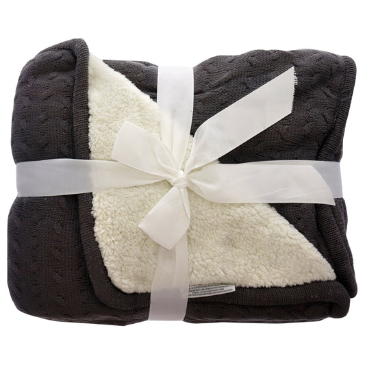 Cariloha Sherpa Bamboo Knit Throw