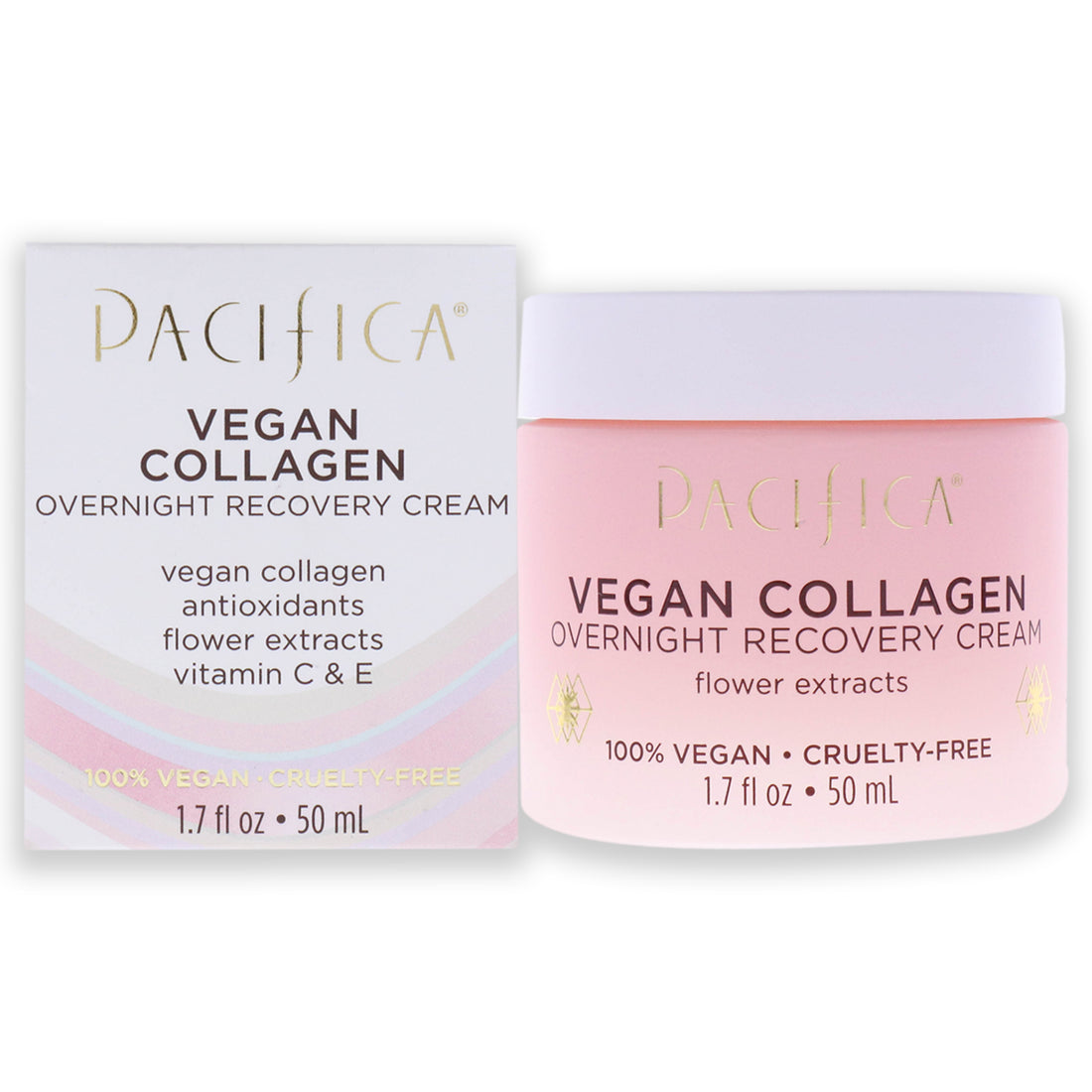 Vegan Collagen Overnight Recovery Cream by Pacifica for Unisex - 1.7 oz Cream