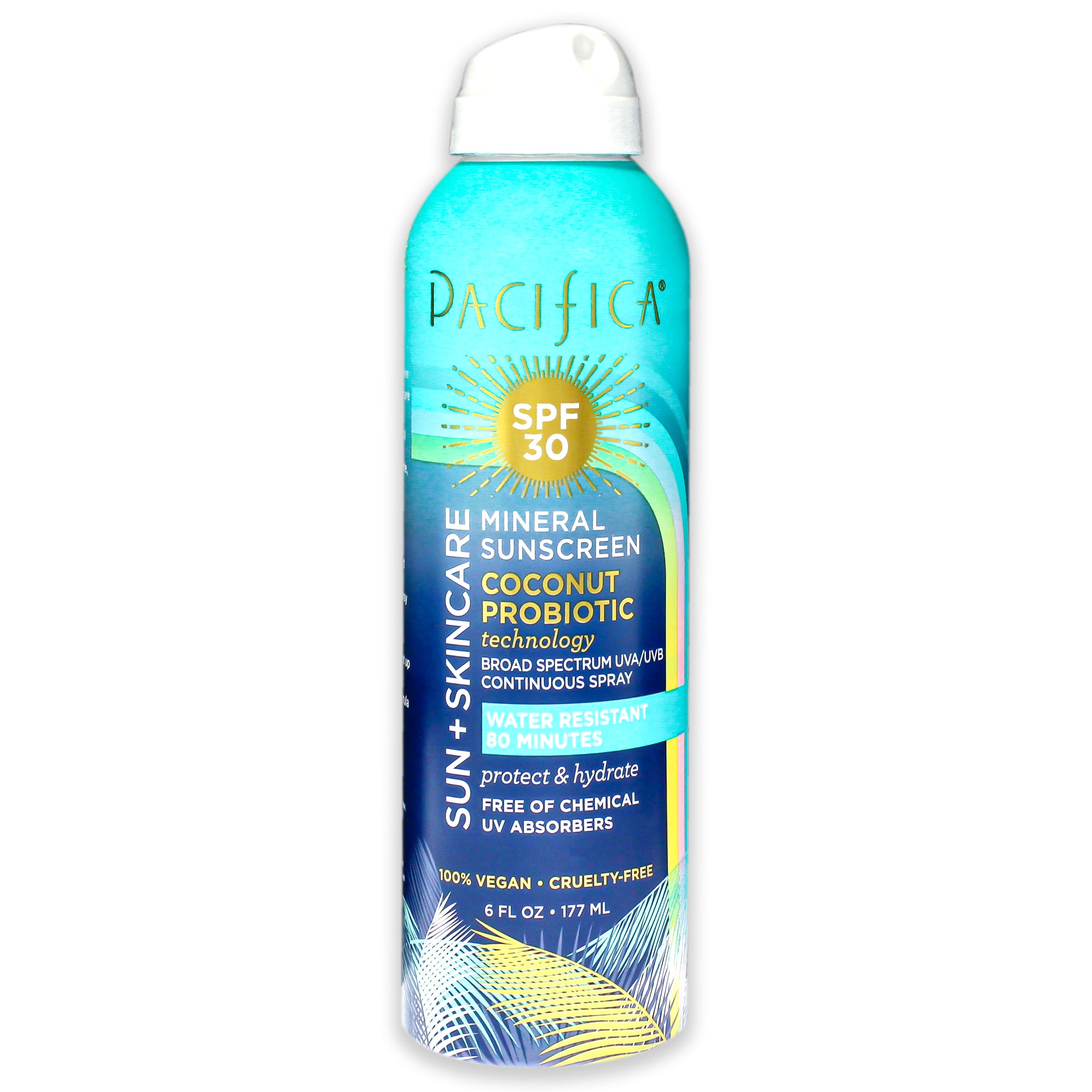 Mineral Sunscreen Spray SPF 30 - Coconut Probiotic by Pacifica for Women - 6 oz Sunscreen
