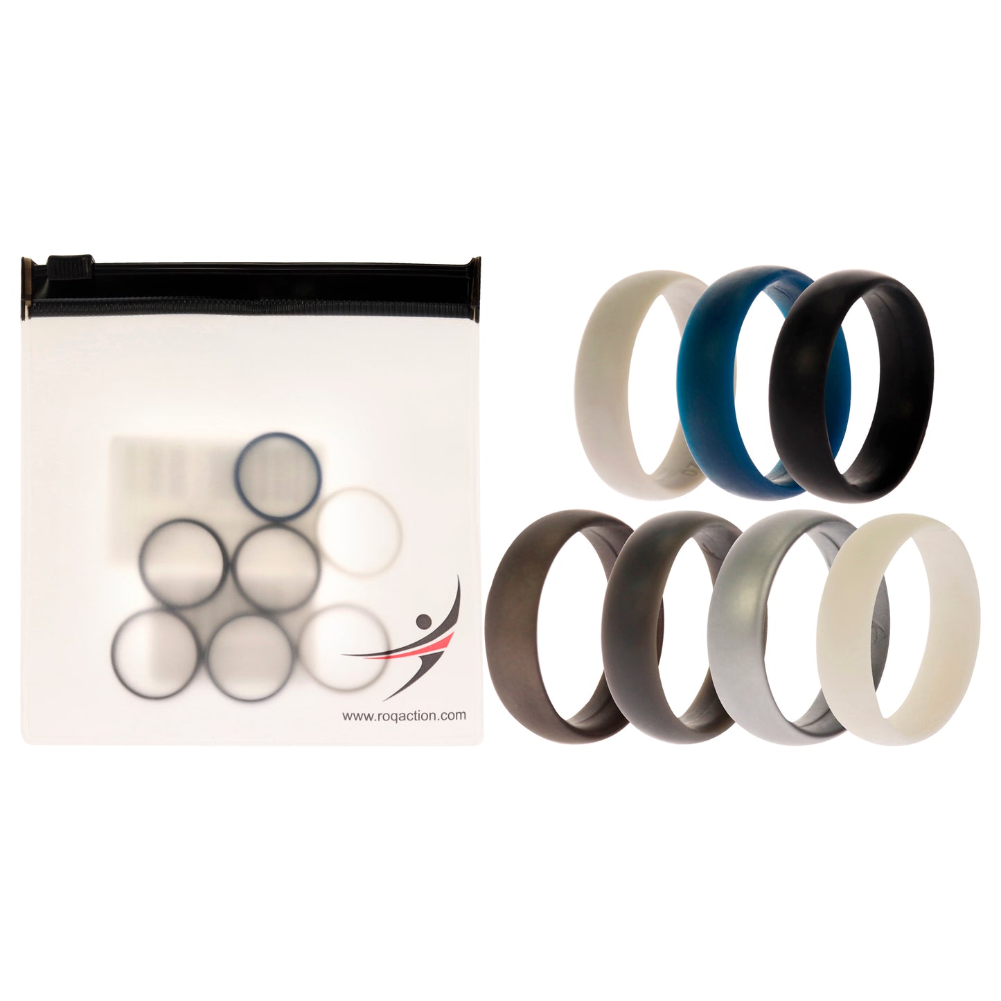 ROQ Silicone Wedding 6mm Smooth Solid Ring Set