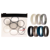 ROQ Silicone Wedding 6mm Smooth Solid Ring Set