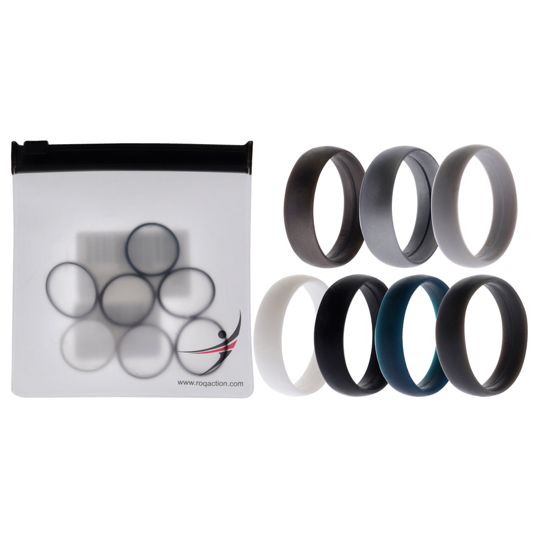 ROQ Silicone Wedding 6mm Smooth Solid Ring Set