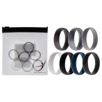 ROQ Silicone Wedding 6mm Smooth Solid Ring Set
