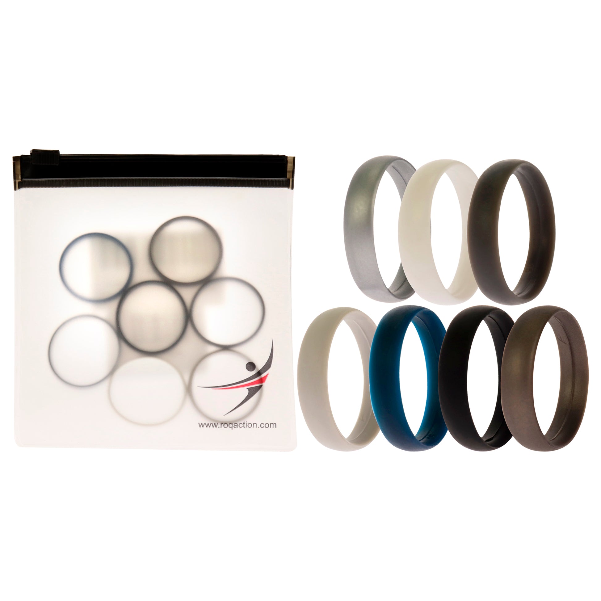 ROQ Silicone Wedding 6mm Smooth Solid Ring Set