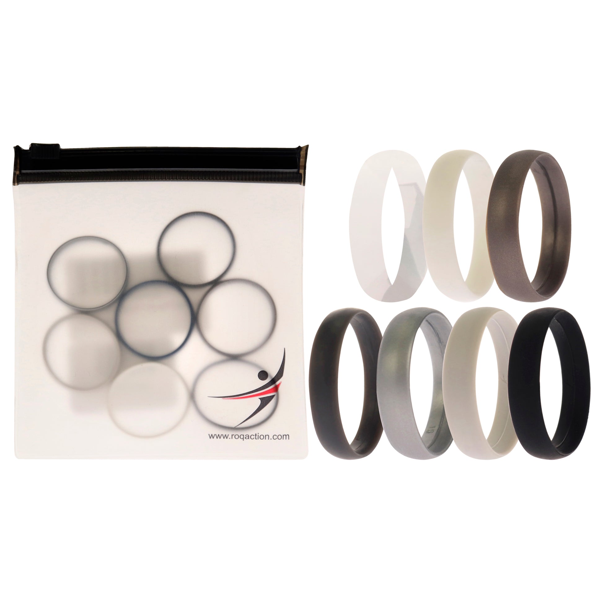 ROQ Silicone Wedding 6mm Smooth Solid Ring Set