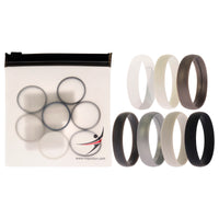 ROQ Silicone Wedding 6mm Smooth Solid Ring Set