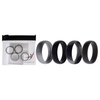 ROQ Silicone Wedding 6mm Smooth Ring Set - Black Camo