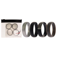 ROQ Silicone Wedding 6mm Smooth Ring Set - Black Camo