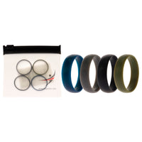 ROQ Silicone Wedding 6mm Smooth Ring Solid Set