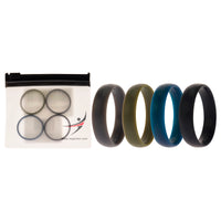 ROQ Silicone Wedding 6mm Smooth Ring Solid Set