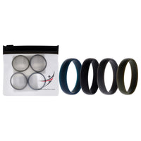 ROQ Silicone Wedding 6mm Smooth Ring Solid Set