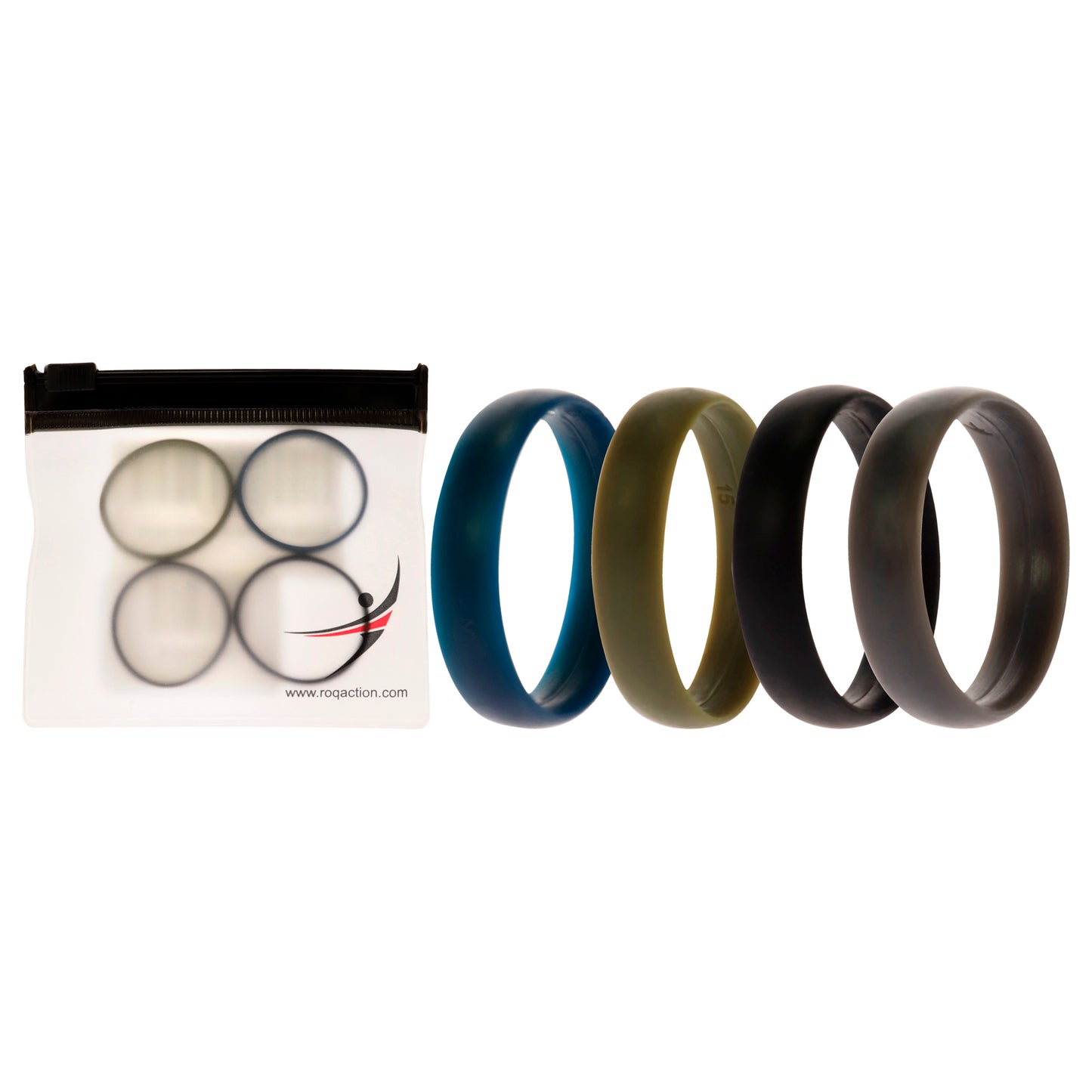 ROQ Silicone Wedding 6mm Smooth Ring Solid Set
