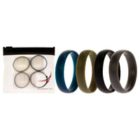 ROQ Silicone Wedding 6mm Smooth Ring Solid Set