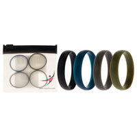 ROQ Silicone Wedding 6mm Smooth Ring Solid Set