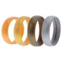 ROQ Silicone Wedding 6mm Smooth Ring Set - Metal