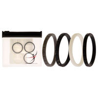 ROQ Silicone Wedding Stackble Lines Ring Set -Black-White