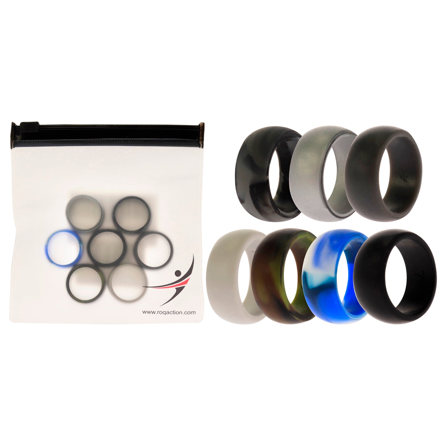 ROQ Silicone Wedding Ring Set - Camo