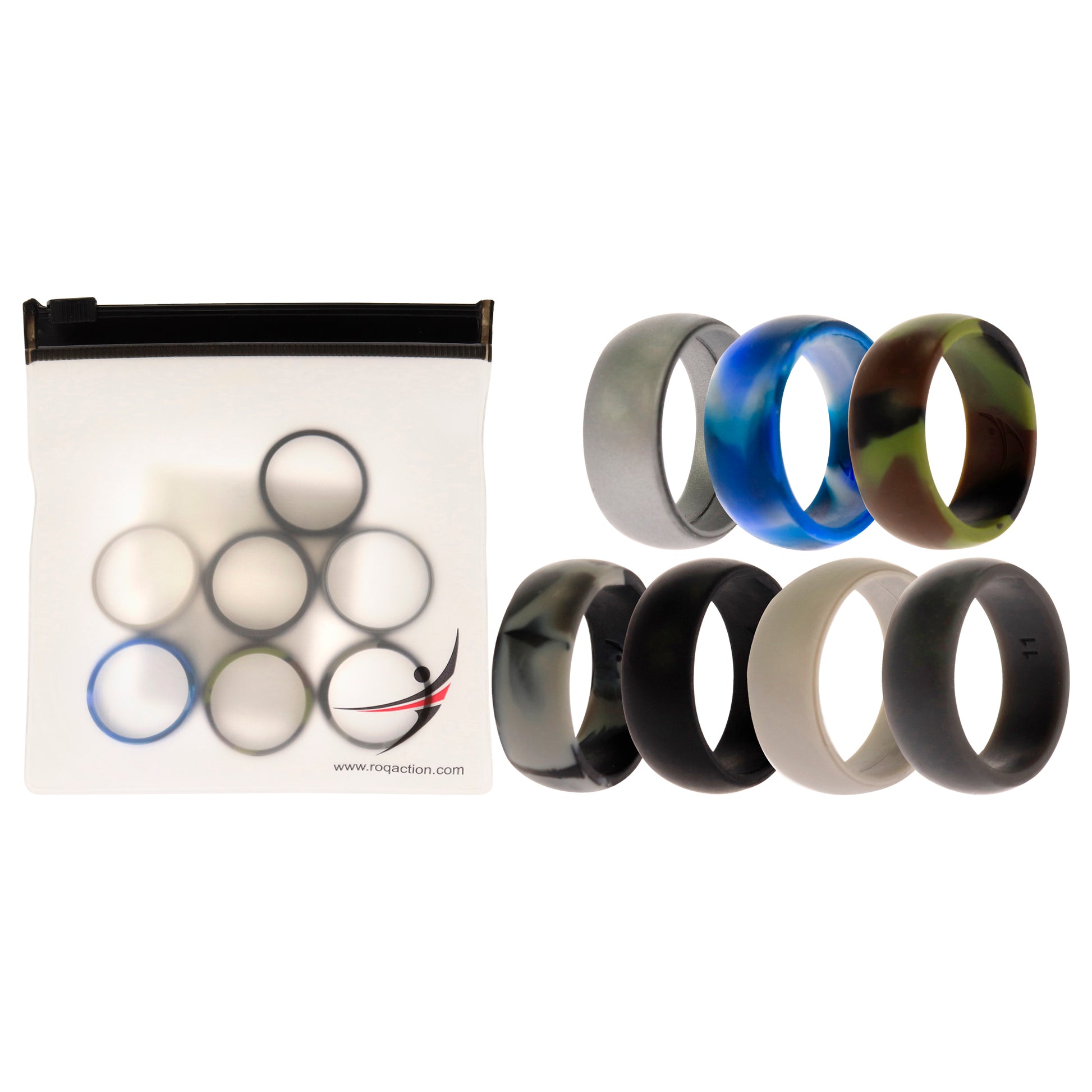 ROQ Silicone Wedding Ring Set - Camo