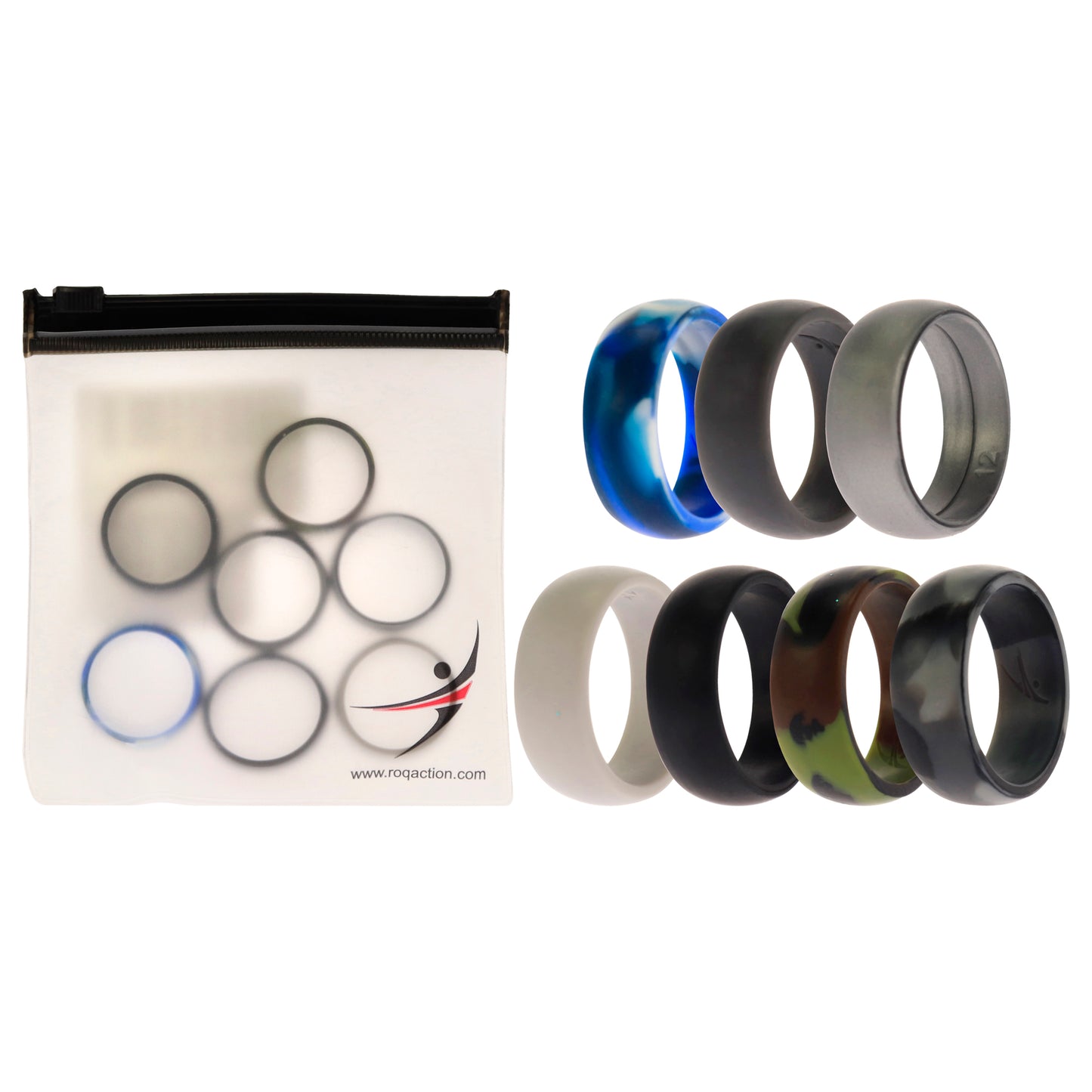 ROQ Silicone Wedding Ring Set - Camo