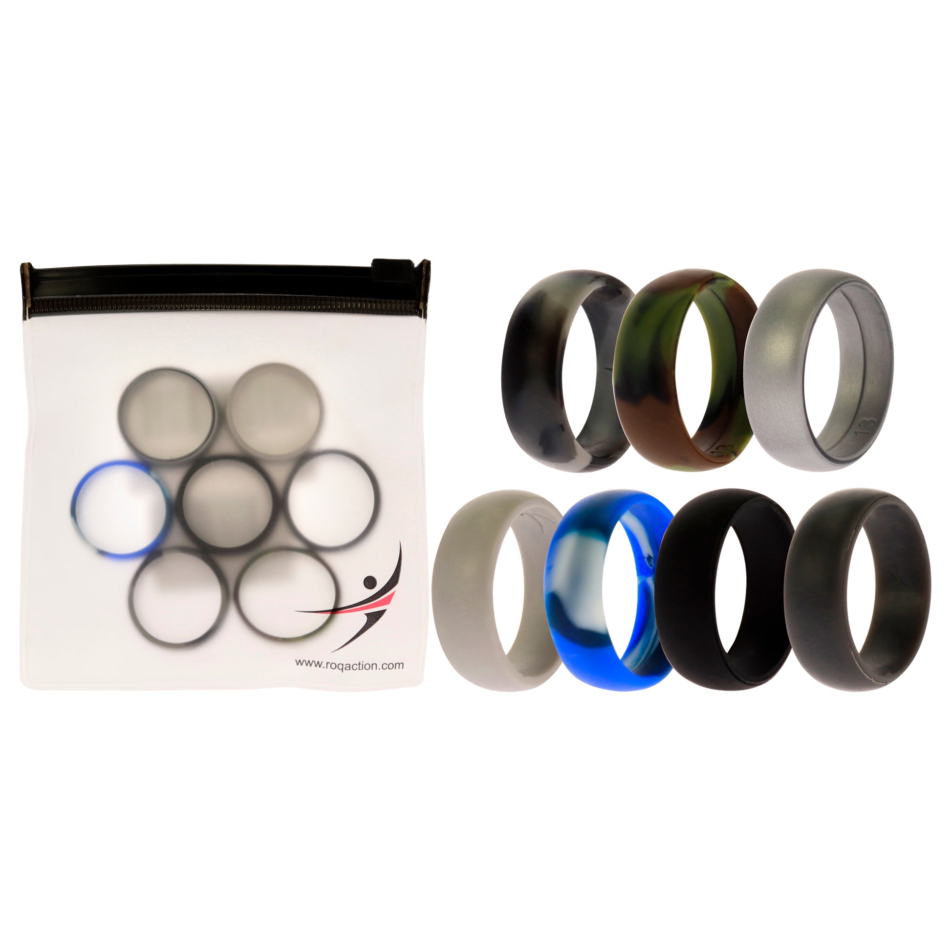 ROQ Silicone Wedding Ring Set - Camo