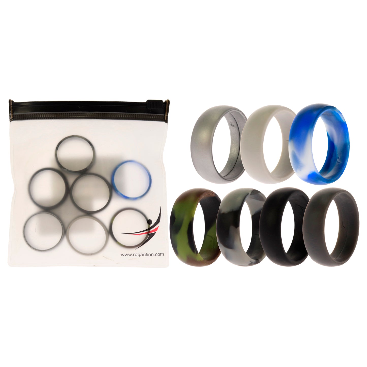 ROQ Silicone Wedding Ring Set - Camo