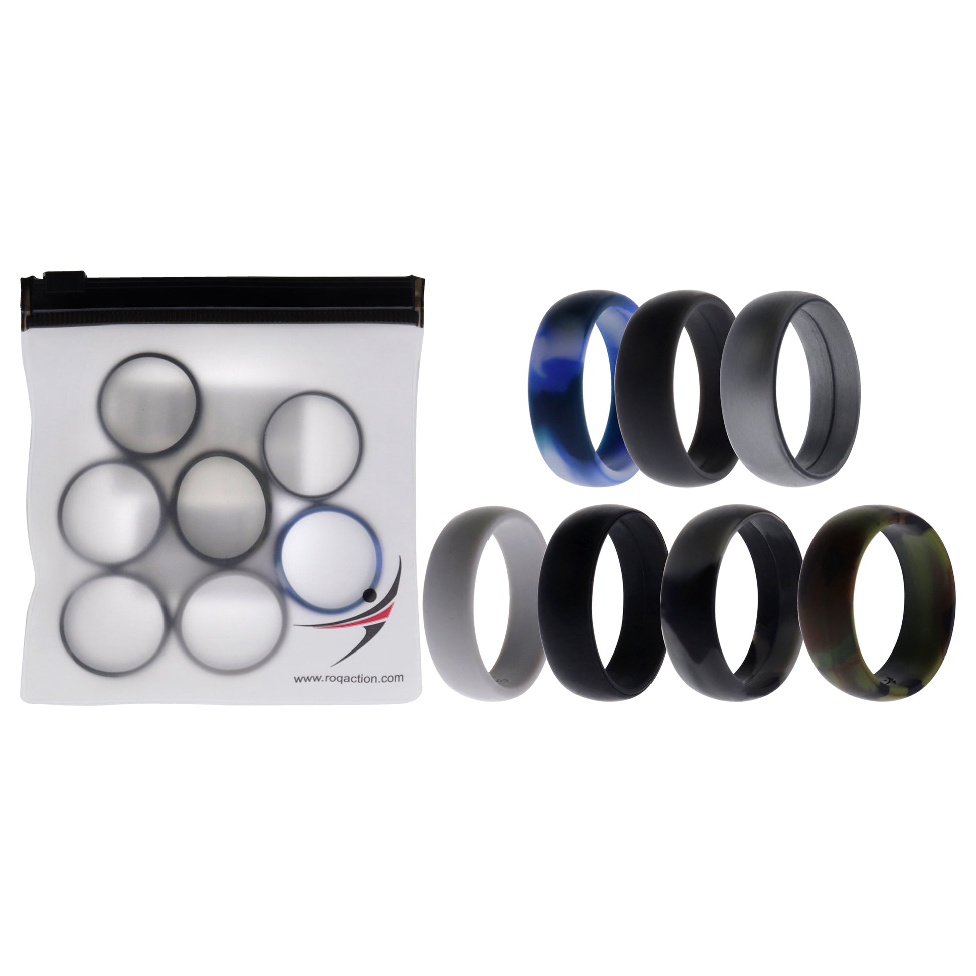 ROQ Silicone Wedding Ring Set - Camo