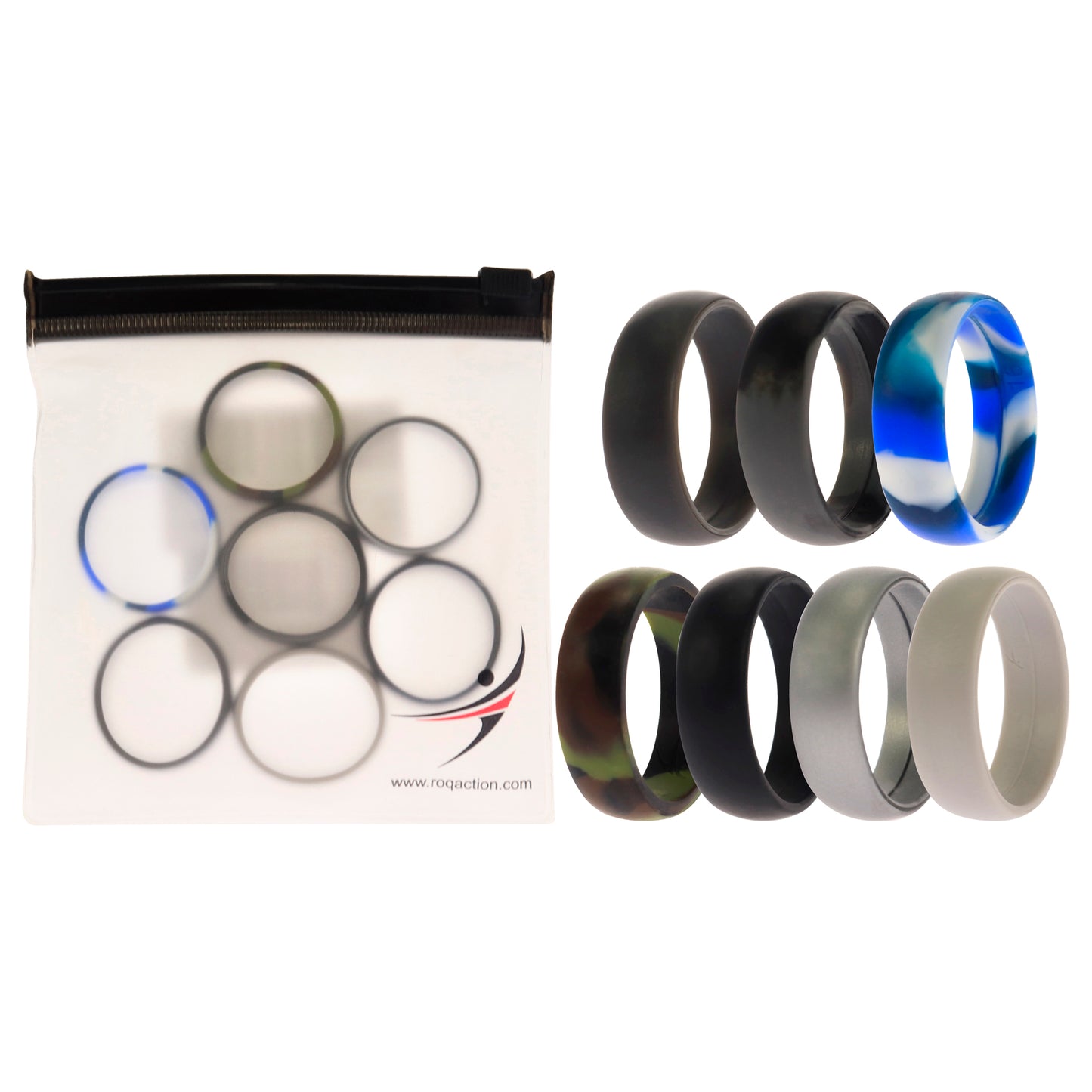 ROQ Silicone Wedding Ring Set - Camo