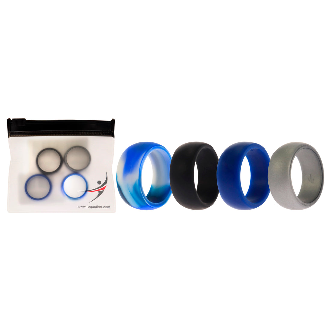 ROQ Silicone Wedding Ring Set - Blue-Camo