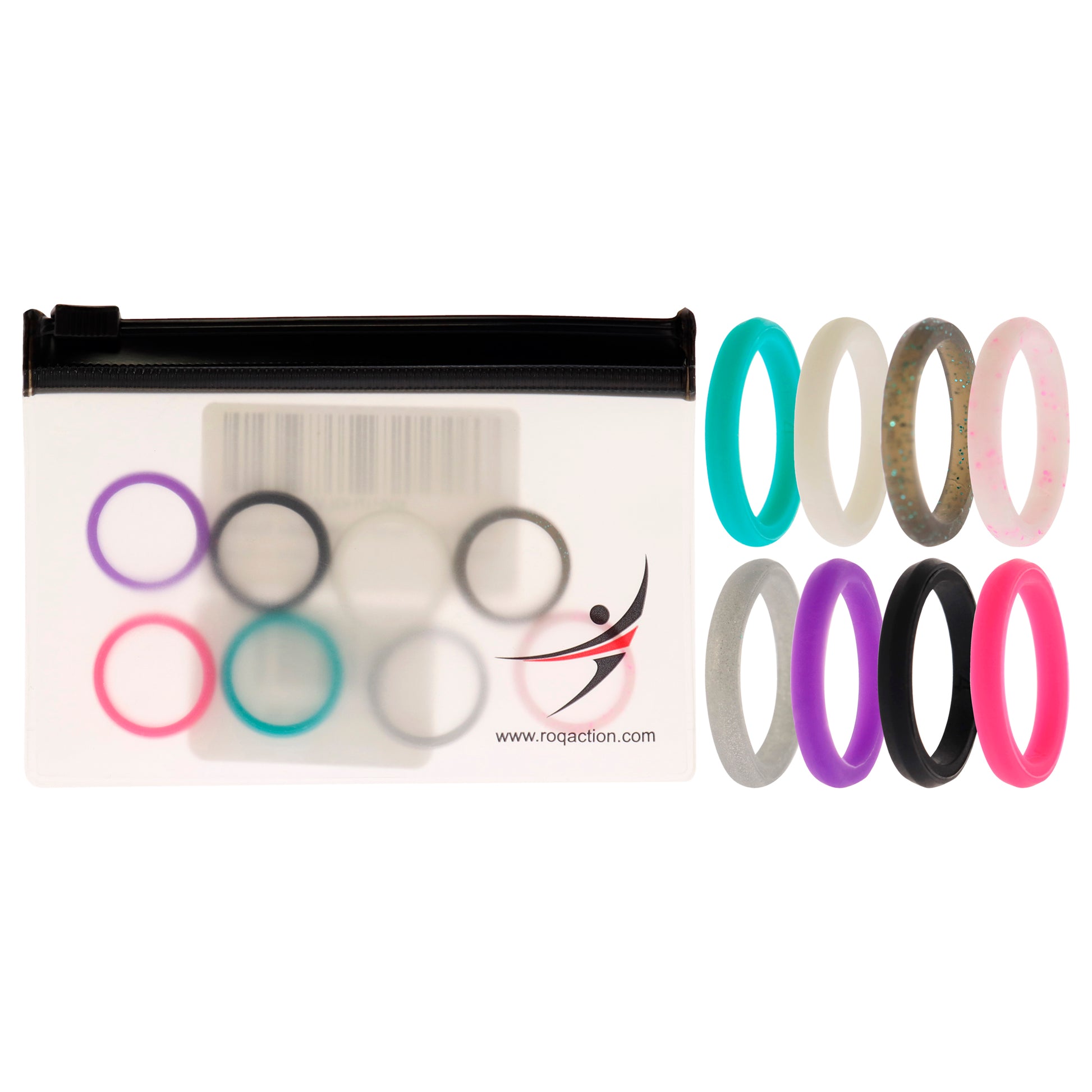 ROQ Silicone Wedding Stackble Point Ring Set - MultiColor