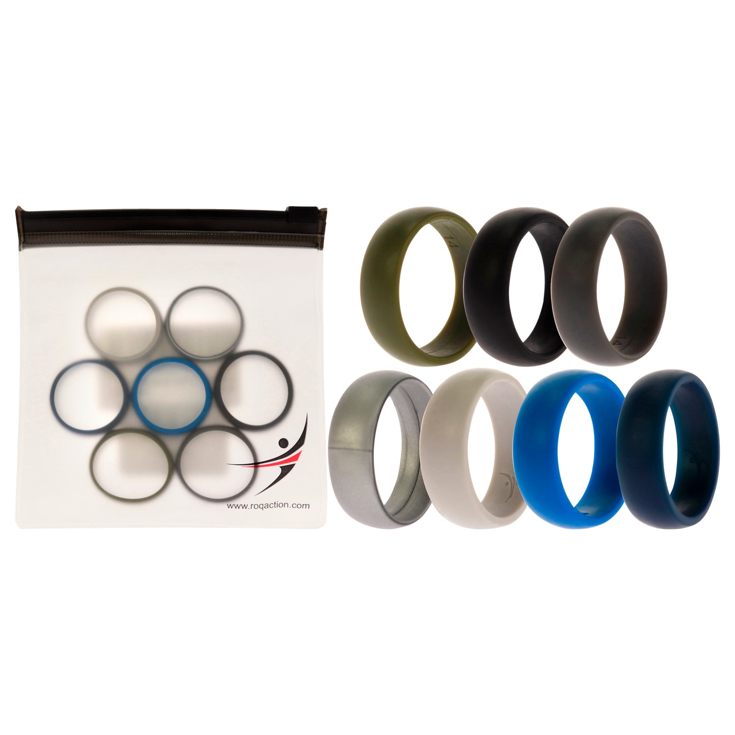 ROQ Silicone Wedding Solid Ring Set