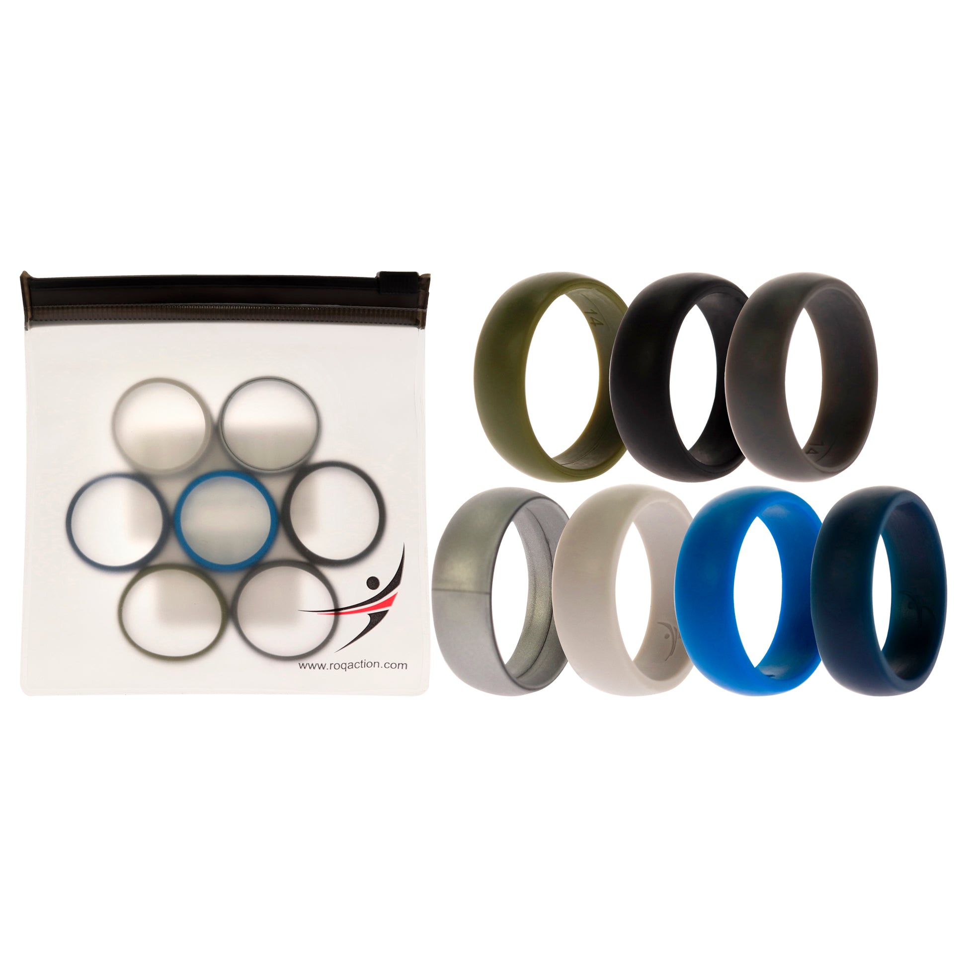 ROQ Silicone Wedding Solid Ring Set